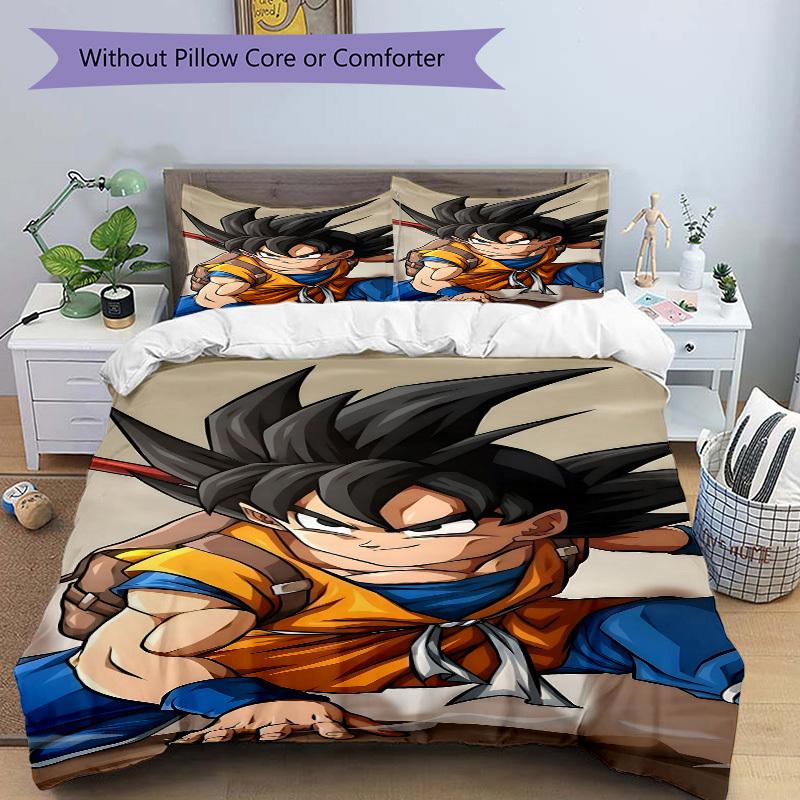 3pcs Saiyan, Warrior Bedding Set. Soft and Comfortable with No Core Included (1x Duvet Cover + 2x Pillow Covers) Yy251010117