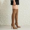 Thigh High Boots For Women 2024 Sexy Point Black Heeled Winter Women's Over the Knee Boot Long Party Fetish Dance Shoes Lady