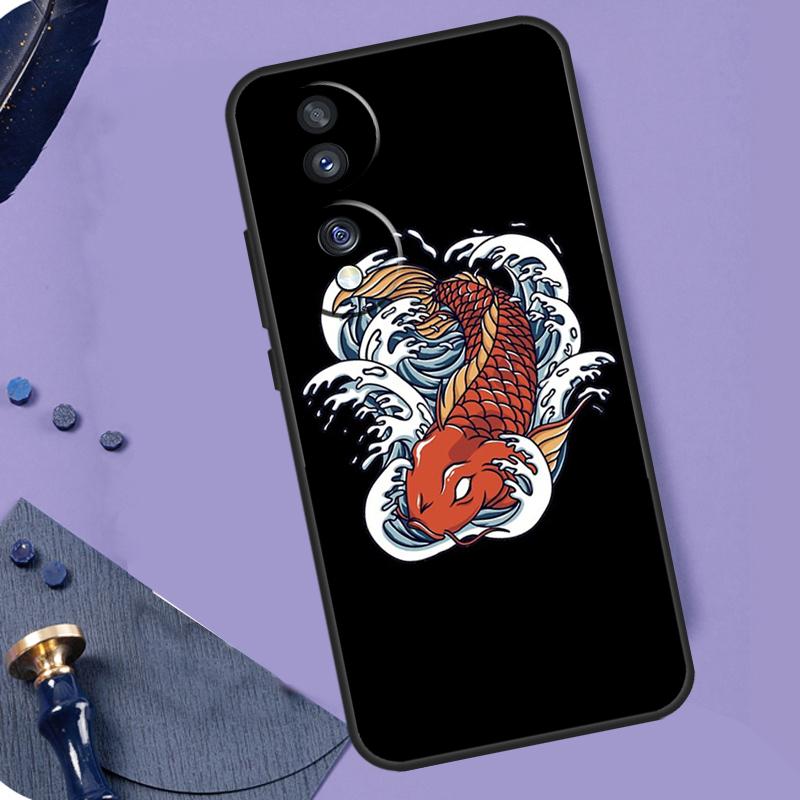 Tattoo Japanese Koi Dragon Wave For Honor X8a X9a X6a X7a X6 X7 X8 X9 X8b X9b Honor Magic 6 Pro 50 70 90 Magic 5 Lite Case