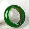 Anello Unisex in Giada Verde Spinacio Hetian con Certificato