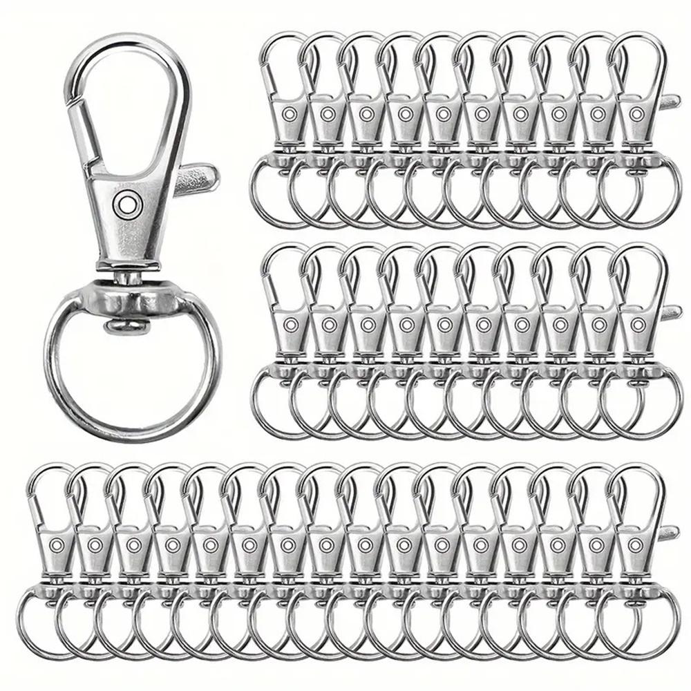 100PCS Keychain Hooks with 50pcs Key Rings 50pcs Swivel Lobster Claw Clasps for Keychain Clip Lanyard, Jewelry Making, Crafts