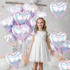 Colorful Heart 18-Inch Foil Balloon Set - 6 Pieces for Weddings & Parties