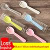 Disposable Plastic Spoon and Fork Set