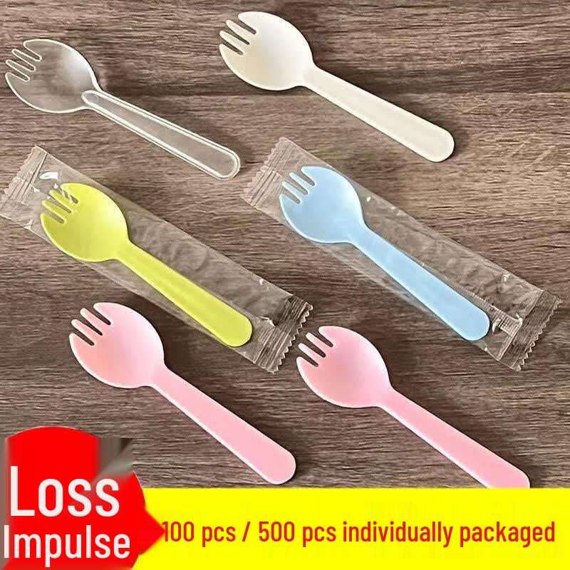 Disposable Plastic Spoon and Fork Set