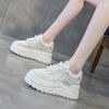 2025 Spring Little White Shoes Women's Thick Sole Heightening Small Size Heightening Sports Women's Shoes Casual Muffin Baseplate Shoes