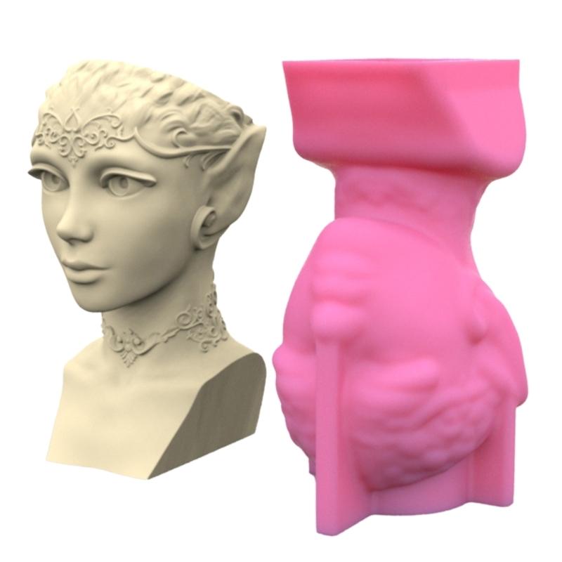 King Queen Portrait Silicone Pot Mold Succulent Flowerpot Clay Cement Plaster Molds DIY Home Garden Flower Pots Mould