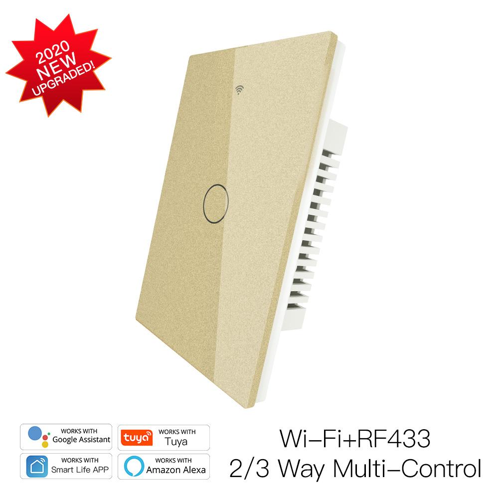 Tuya Smart Home MOES Wifi RF Smart Light Wall Switches Interruptor Inteligente Wifi N+L&86*86mm