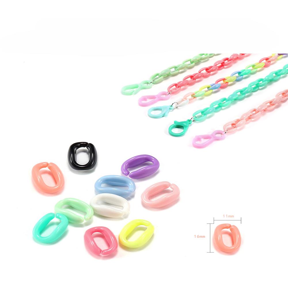 50 Teile/los Bunte Link Kette Anhänger Verbindet Charms Acryl Handwerk Für DIY Halskette Armband Schmuck Machen Zubehör