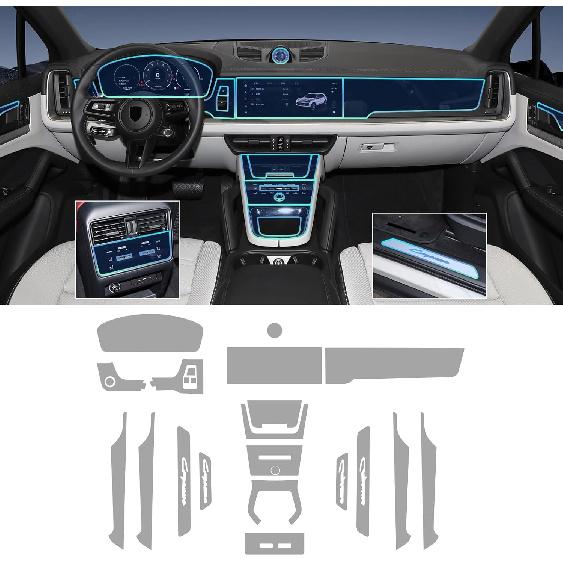 For 2024-2025 Porsche Cayenne Coupe 3.0T PPF Precut 8.5Mil Car Paint Protective Film TPU HD Film Scratch Protector Interior Accessories