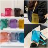Fashionable PVC Messenger Bag Transparent Shoulder Bag Waterproof Square Bag Handbag Phone Bag Women Lipstick Key Storage Bag