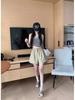 Women's Summer Washed Cotton Wide-Leg High Waist Shorts, Korean Style, Slimming, Solid Color, Versatile, Casual.