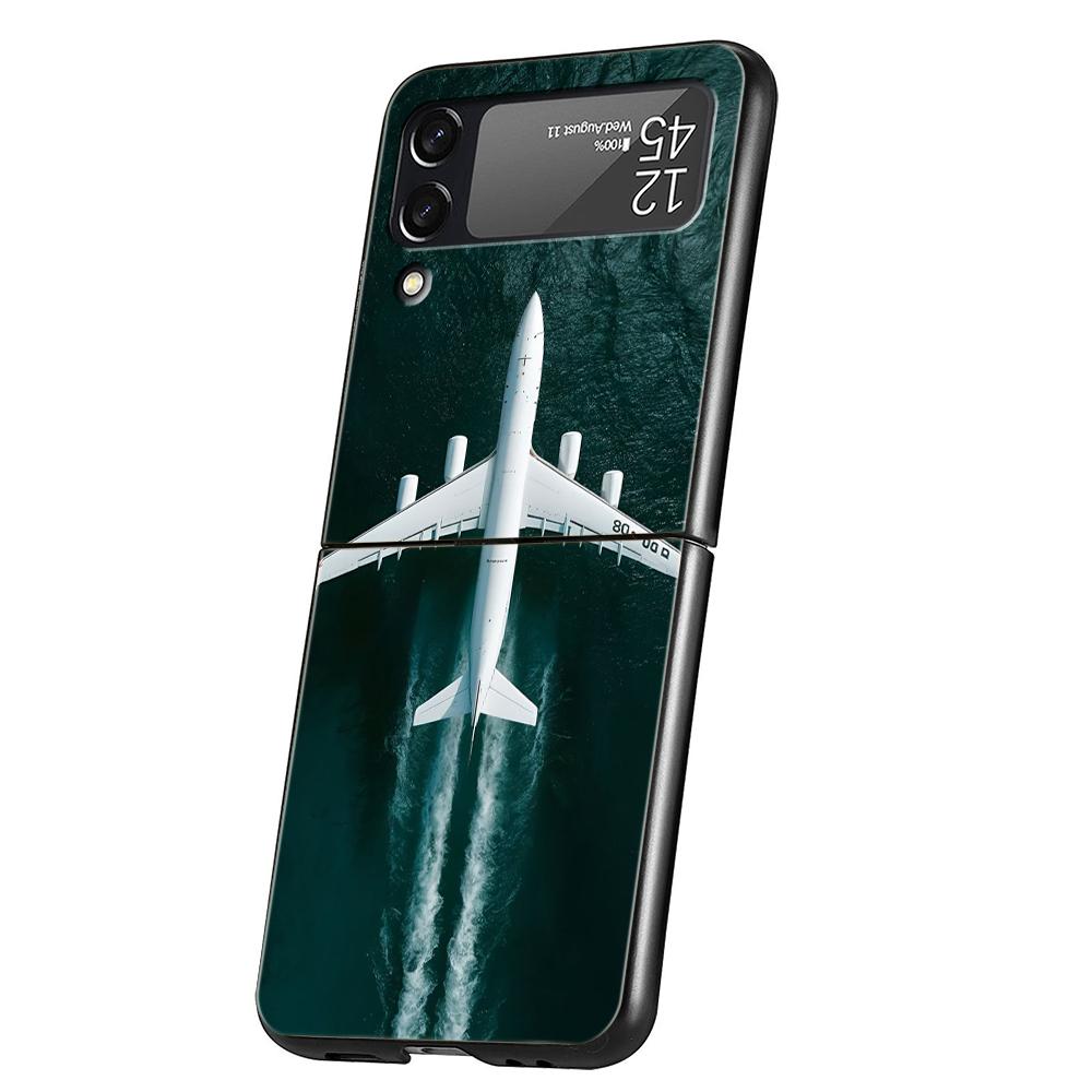 Aircraft Airplane cool Phone Case For Samsung Galaxy Z Flip 3 4 5 6 7 Hard Folding PC For Samsung Z Flip3 Flip4 Flip5 Cover