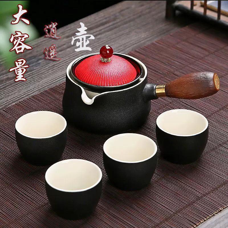 Chinese Style Kung Fu Travel Ceramic Tea Set Portable Teapot Set with 360 Rotation Tea Make Teacup Cup for Tea Gift Bag 2025 New