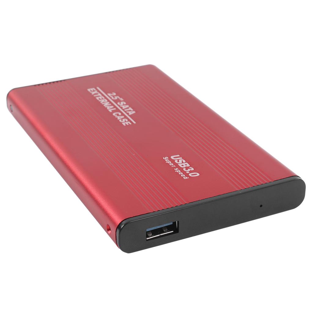 Hard Drive Enclosure 2.5in 4TB LED Indication Aluminum Housing Hot Swappable 5Gbps USB 3.0 Port External HDD Case Red