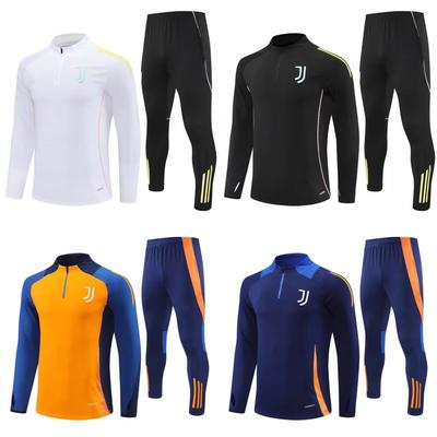 Juventus Semi-Zipper Long-Sleeved Short-Sleeved Training Clothes Sports T-Shirt Pre-Game Warm-Up Vest Football Jersey