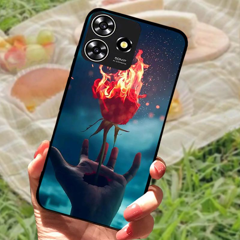 Für ZTE Blade V50 Smart Case Hülle Silikon Weich Marmor Schwarz Bumper Funda Coque für ZTE V50 Design 4G Schutz V50Smart