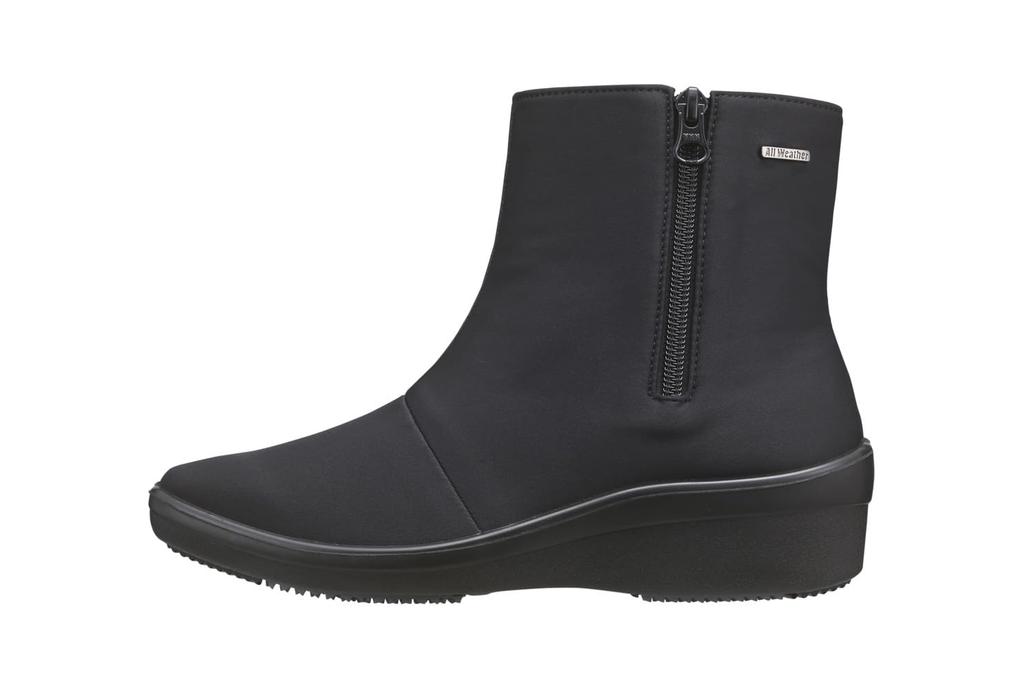 Pansy 4811 Rain Step Waterproof Size Black Women's Boots, 3E, Zippered, 24.0cm,