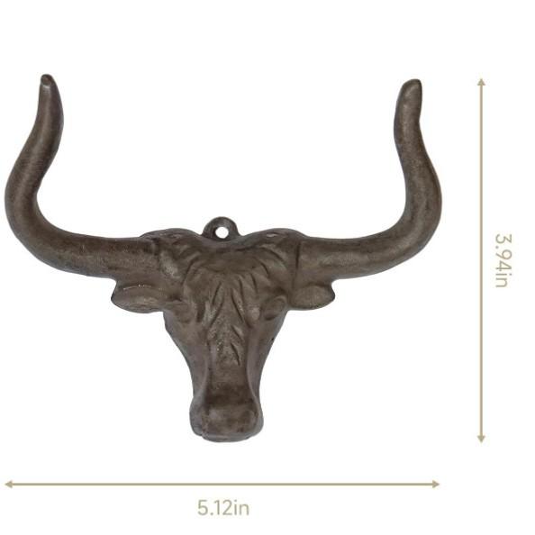 

Cast Iron Wall Mount Outdoor Decorative Hooks Heavy Duty Hooks for Bathroom Entryway Closet Cow Bull Animal Hooks Wall Decor 13.6 5.5 10 Cm