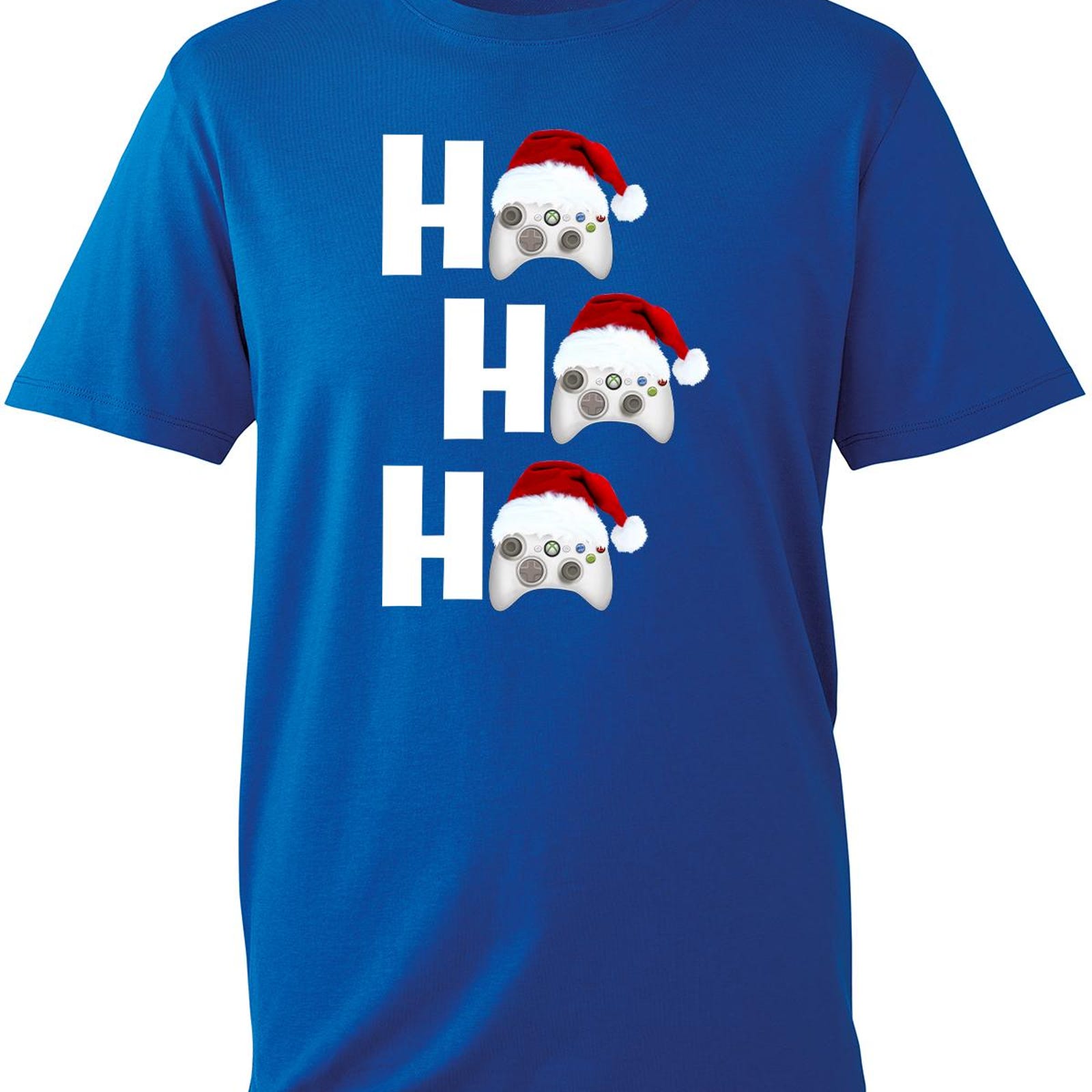 Christmas Gaming T-Shirt,Ho Ho Ho Christmas Shirt,Gamer Christmas Royal Blue Unisex T-Shirt XXL