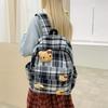 Schultasche Japanischer Stil Herbst und Winter Retro Karomuster Schultasche weiblich, Koreanische Version High-School-Schüler Mittelstufen-Schüler Rucksack
