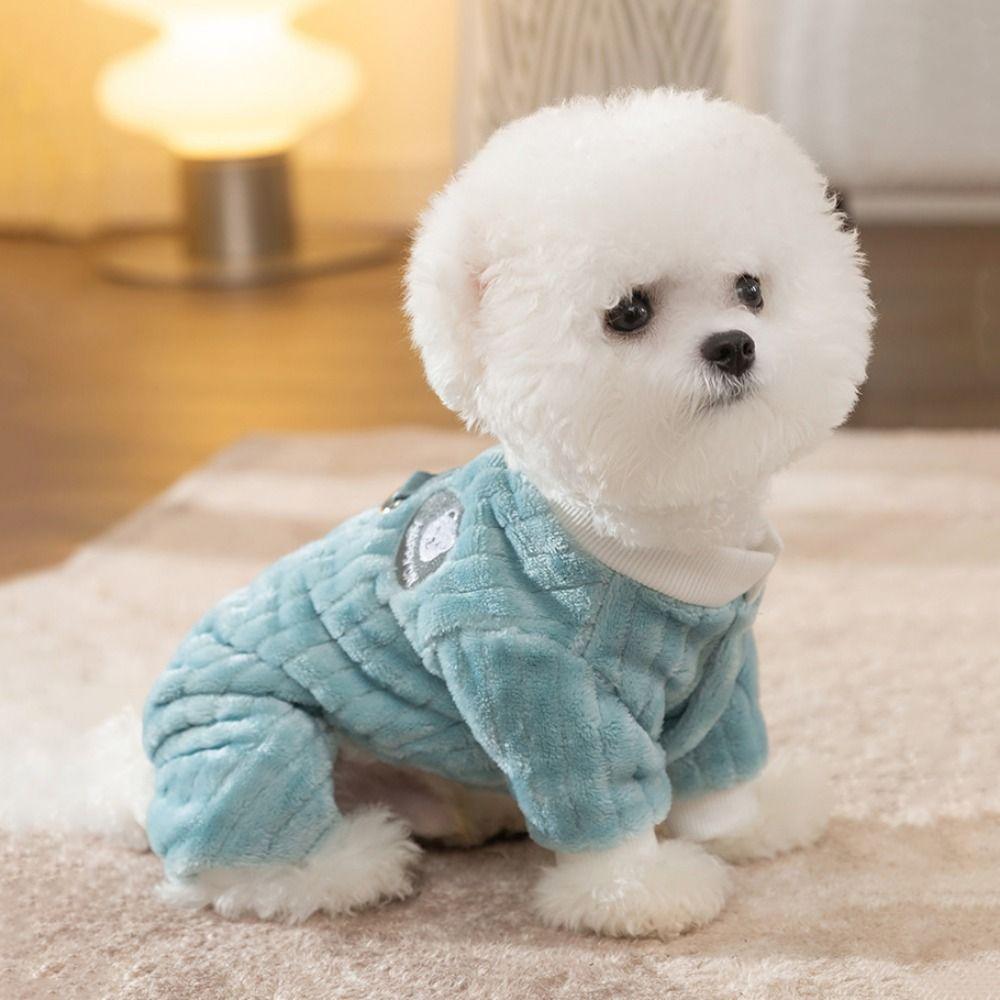 Flannel Four Legged Warm Pet Clothes Thickened Can Tractable Pet Clothing  Winter