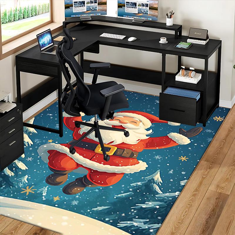 Julen Tomten Stolmatta - Anime Tecknad Design, Halkfri Matta för Kontor, Heminredning, Vardagsrum, Sovrum, Spelrum & Sovsal.R072