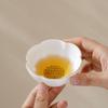 Jade White Porcelain Tea Cup with Flower Petal Design - Ceramic Tea Set for Women