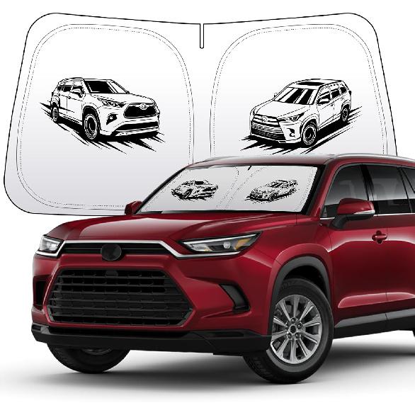 Thickened 2-Layer Windshield Sun Shade Fit for Toyota Camry XV80 2025 Car Front Window Covers Sun Visor Protector Foldable Blocks UV Rays Sunshade