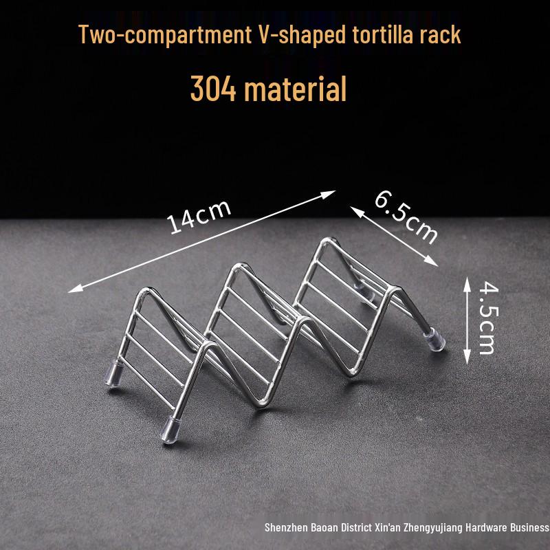 304 Stainless Steel V-Shaped Taco Holder for 2 or 3 Tortillas