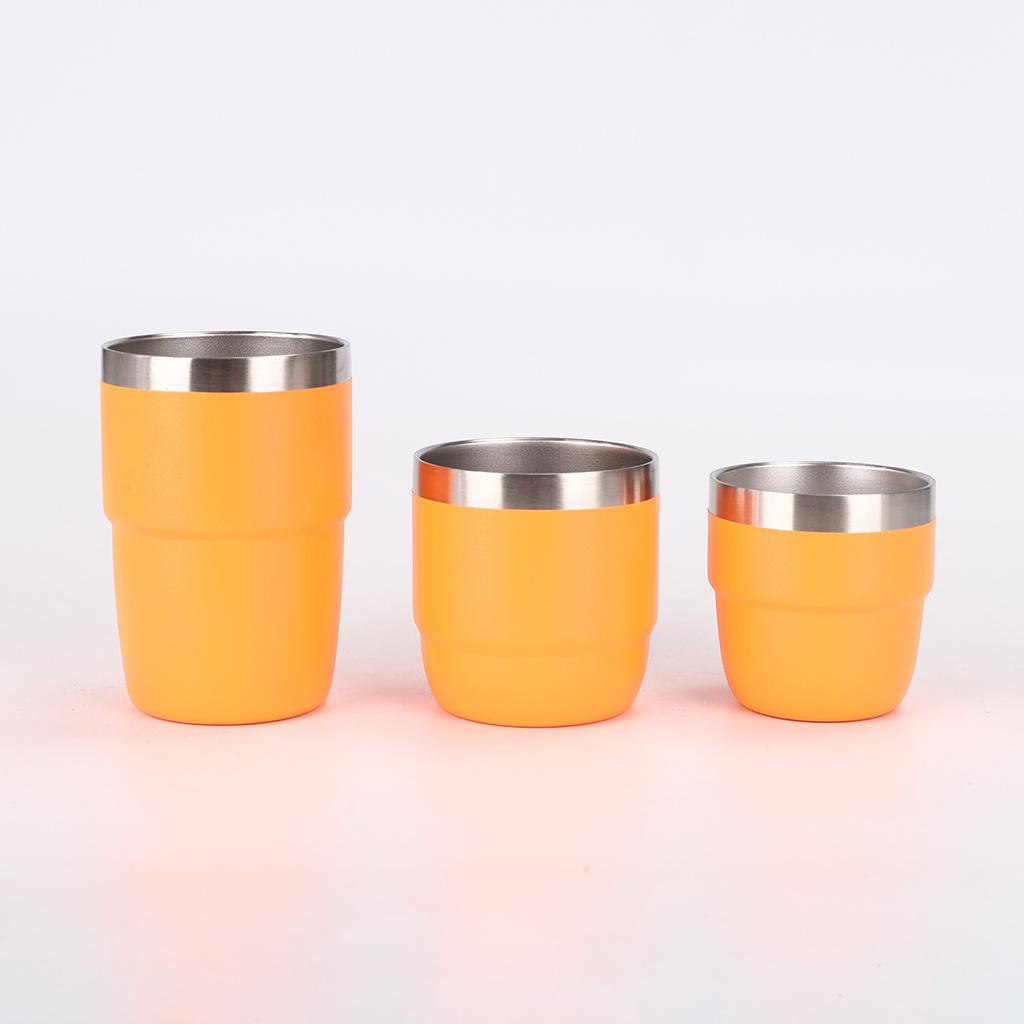 2PC 6/8oz Stainless Steel Thermos Cup Multi-color Portable Ice Cup Mini Double-layer Insulated Coffee mug With Lid water bottle