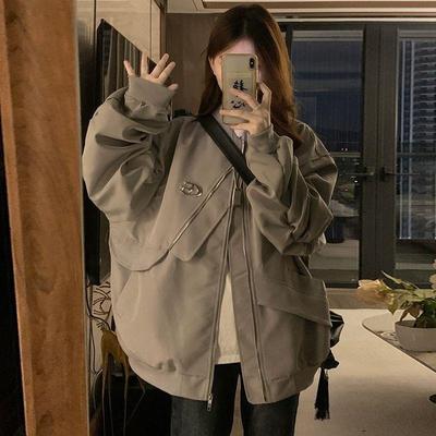Modische Winterjacke für Damen, lockere Arbeitsjacke im Baseball-Stil mit Baumwollpolsterung