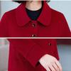 Elegant Pure Color Double Faced Wool Coat Women Slim Fit Mid Long High Quality Autumn Winter Trench Coat