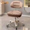 Modern Minimalist Adjustable Beauty Stool with Casters and Backrest