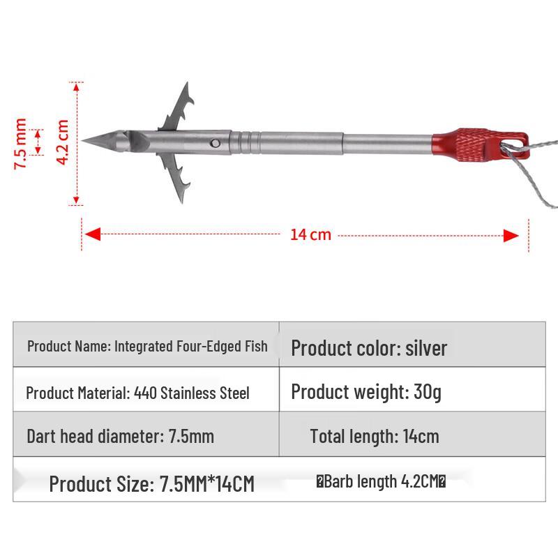 WEZHO440 Integrated Four-Edged Barbed Fishing Dart