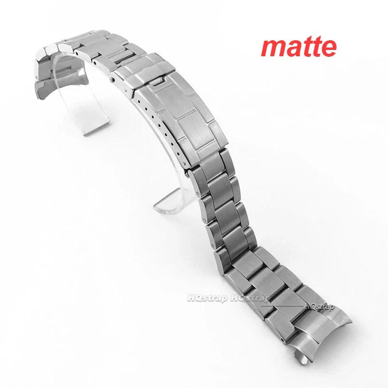 20mm Stainless Steel Watch Strap for Rolex Submariner Daytona Diving Buckle Bracelet Solid Metal Silver Gold Watchband Arc End 20mm-no logo