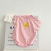 Unisex Cartoon Summer Baby Bodysuit with Snap Crotch