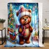 Christmas Bear Sleigh Blanket Bedroom Blanket for Livingroom Couch Lunch Break Soft Throw for Friend's Festival Gift