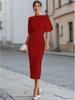2026 Elegant One-Shoulder Solid Color Summer Dress for Women