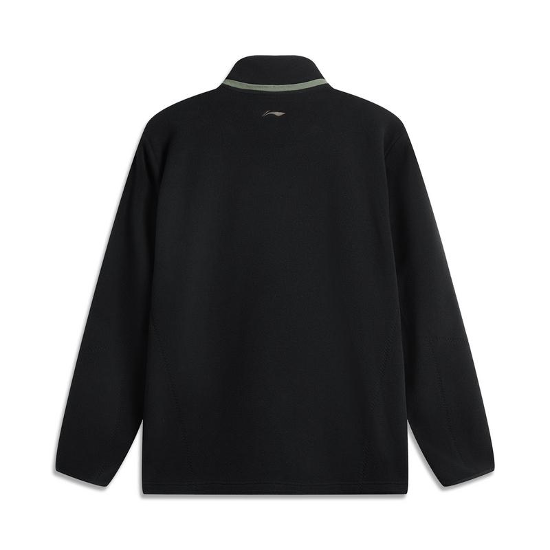 Li Ning CF Suo Stand Collar Zipper Fleece Warm Hoodie Unisex hoodie Black AWDU963-4