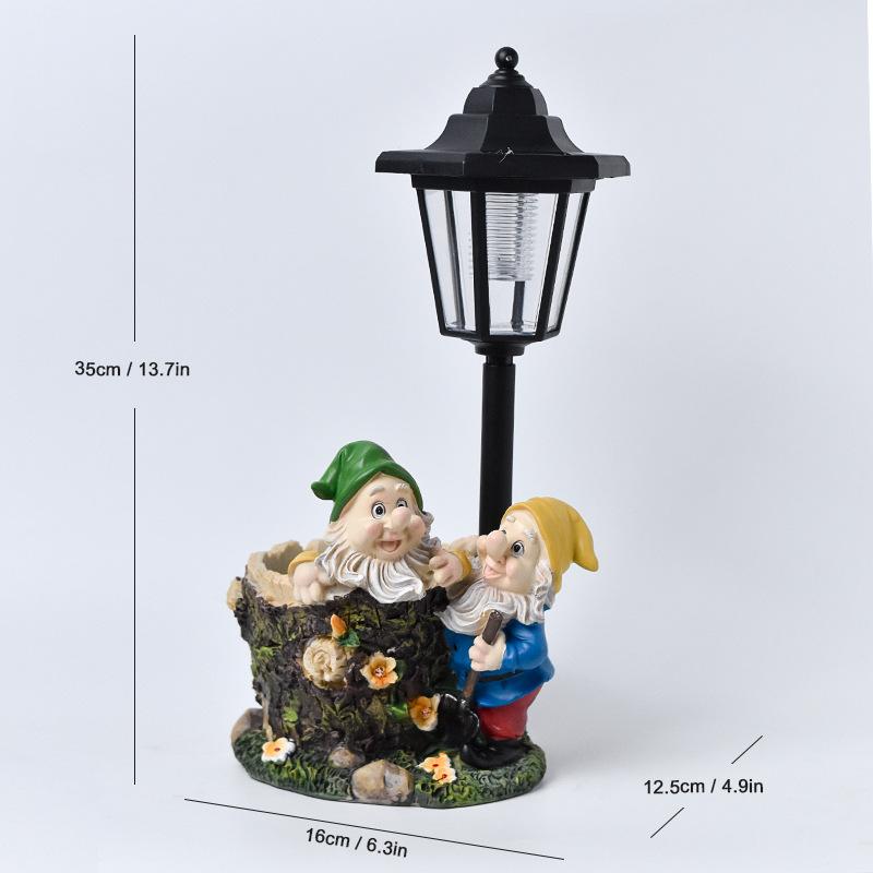 Garten Solar Leuchtlicht Welpen Ornamente Gartendekoration Skulptur Harz Handwerk Geschenk