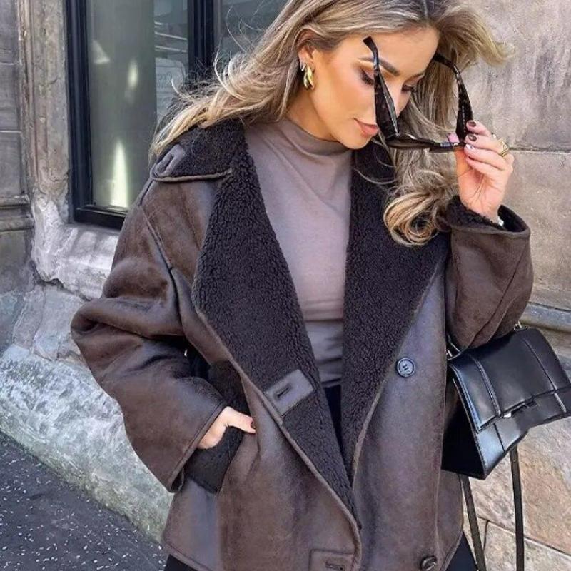 Women's New Autumn and Winter Loose Fur One-piece Warm Cotton Jacket