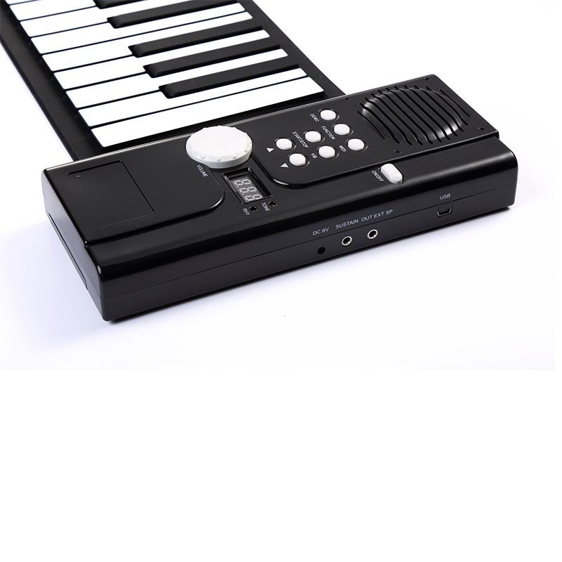 Portable Hand-Rolled Piano: 49/61 Keys, Standard Electronic Keyboard Musical Instrument Black 49 Keys
