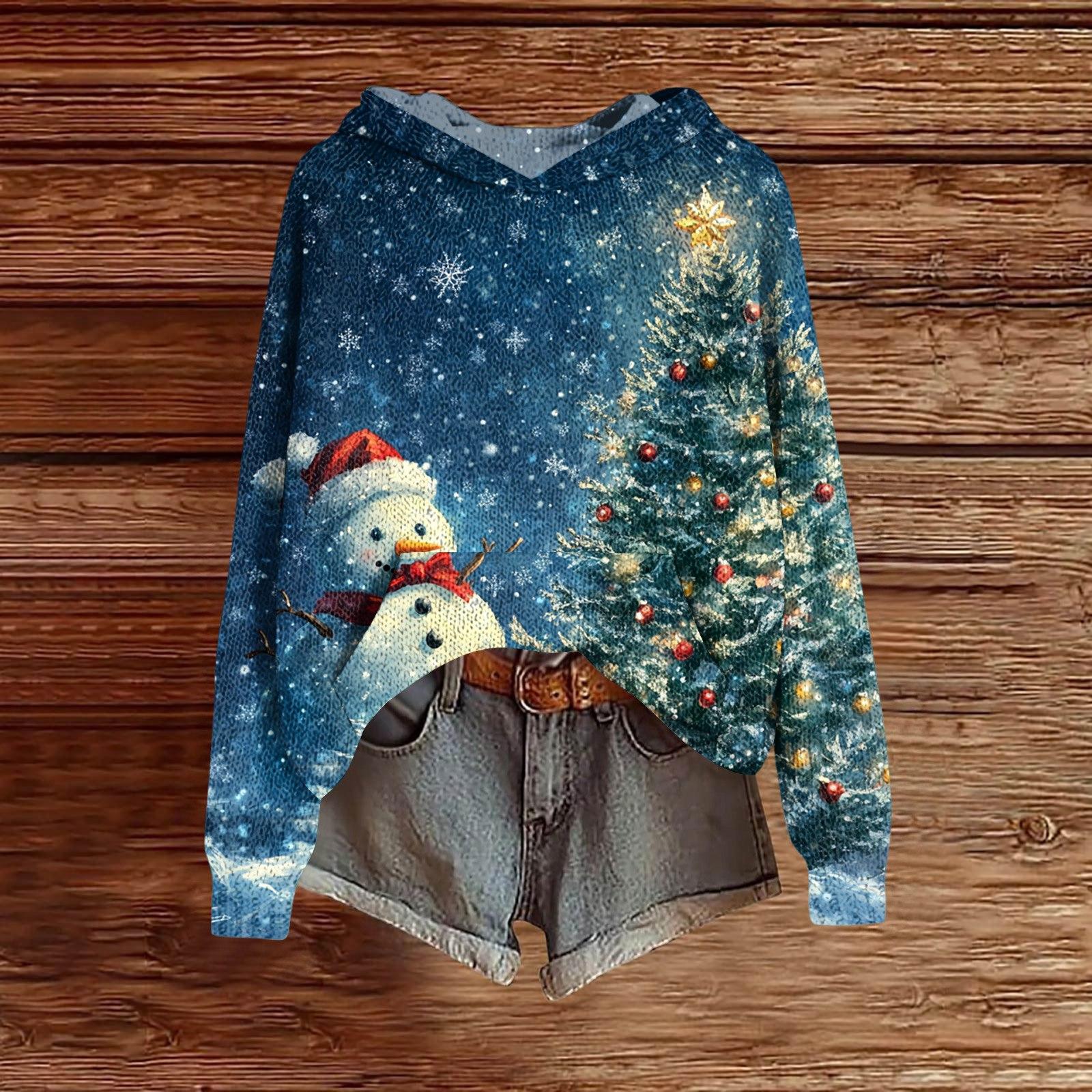 

Женская модная повседневная толстовка с капюшоном и длинными рукавами с принтом L