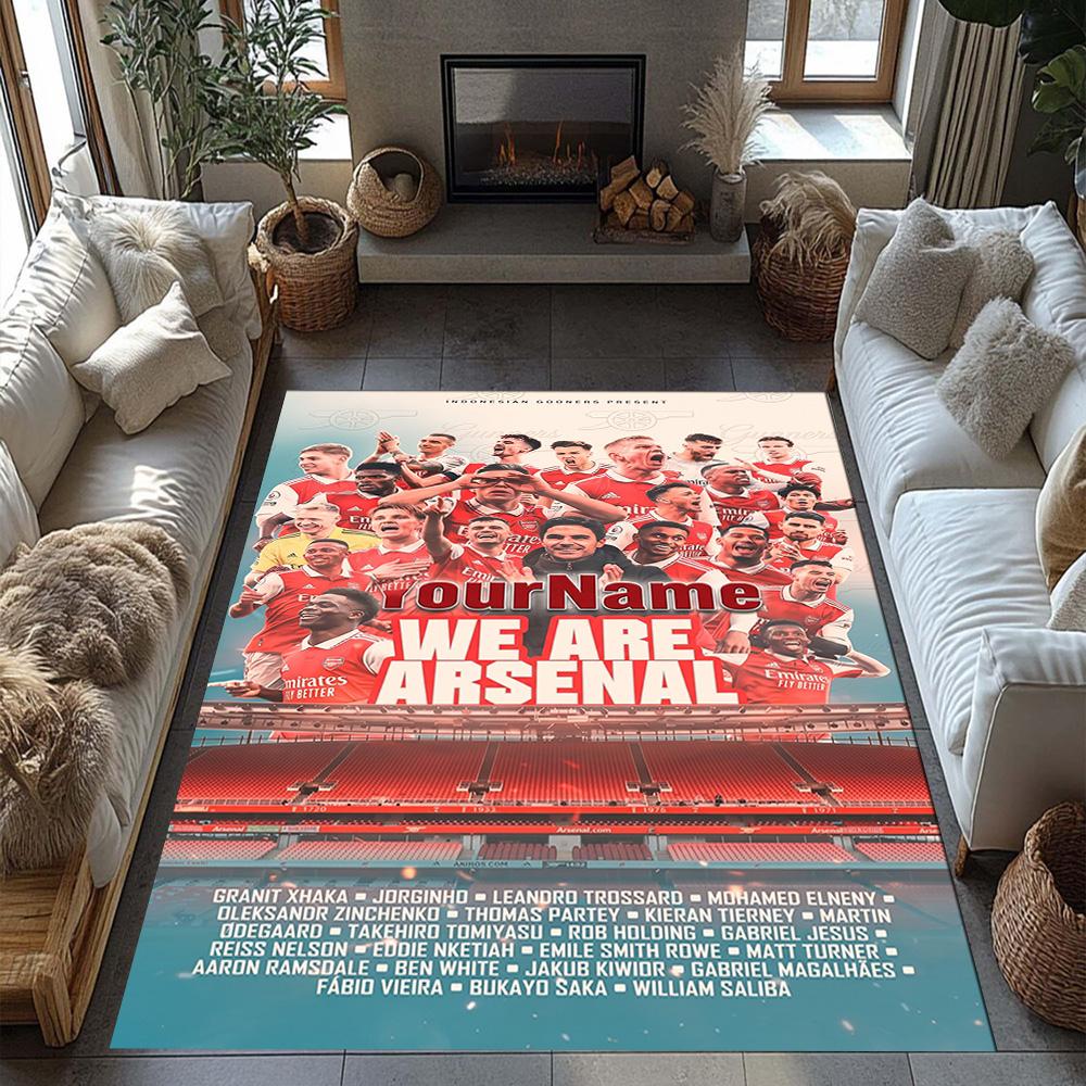 Arsenal Customize Text Carpet Suitable for Bedrooms Foyer Dining Room Study room Antislip Carpet Office home decor Best for Christmas