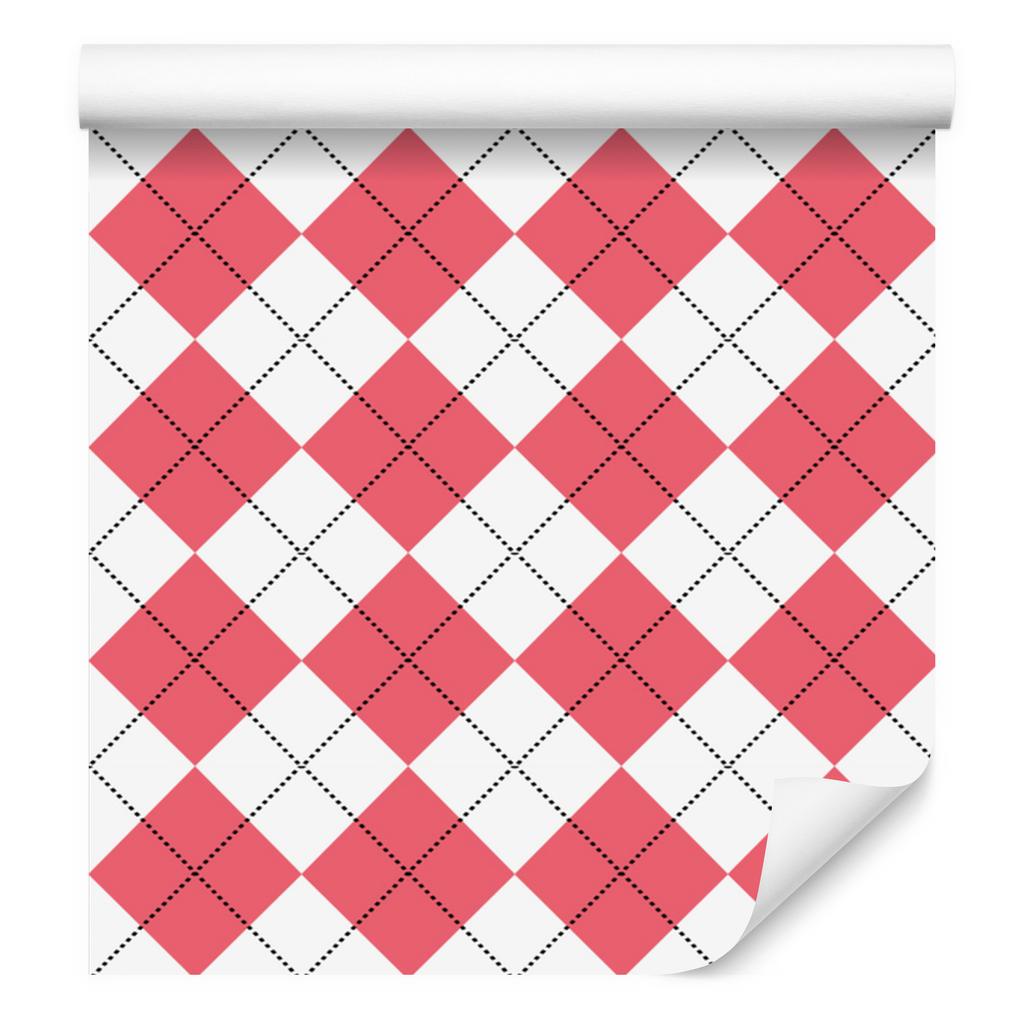 Wallpaper Basic Retro Checkered Coral and White 50x1000