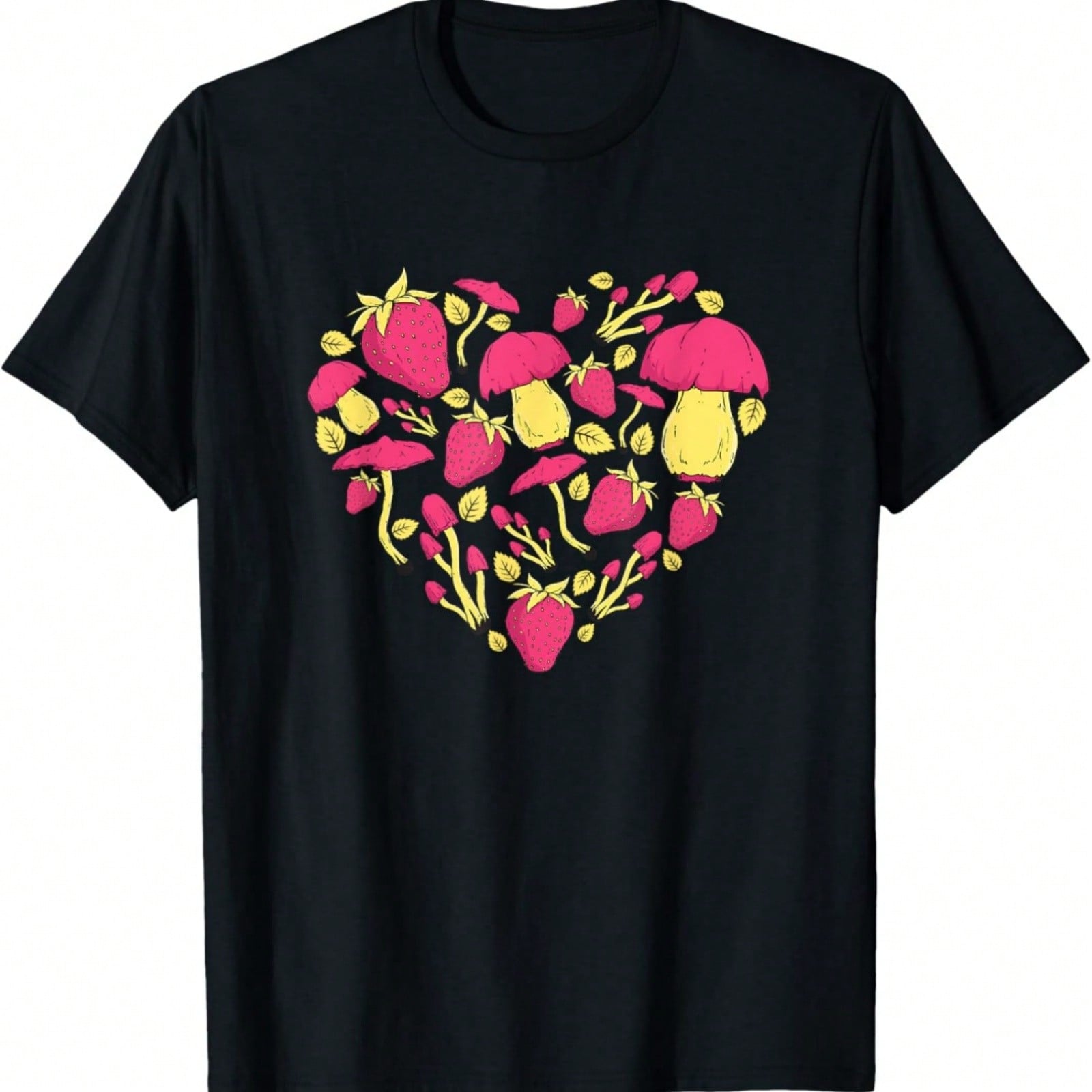 Shrooms Strawberry Cottagecore Mycology Goblincore Morel T-Shirt S разноцветный