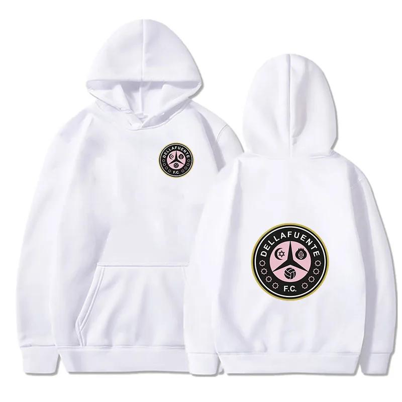 Dellafuente Grafik Hoodie Herbst Herren Damen Langarm Kleidung Lässig Kapuzenpullover Pullover Männlich Einfarbig Mantel