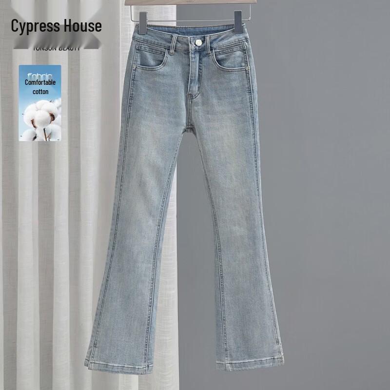 Women s Retro Washed Micro-Flared Slim Jeans XL