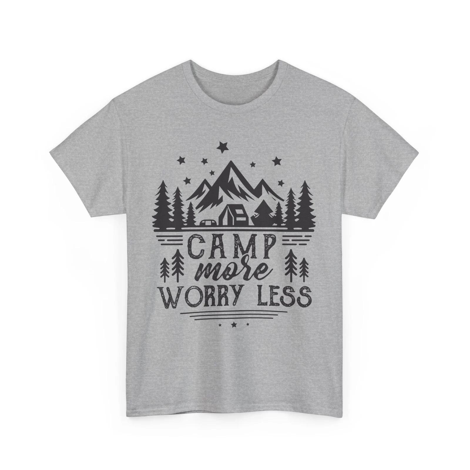 Mountain Range T-Shirt | Outdoor Hiking Tee | Camp more worry less Shirt S