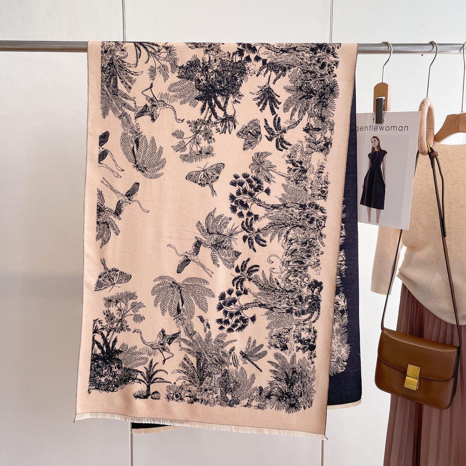 

Имитация кашемира Шарф Шаль Элегантный Модный Шарф Узор Зоопарка Женский Шарф Теплый Шарф 180*65cm бежевый